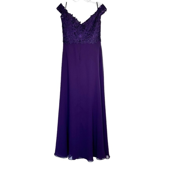 Dancing Queen Purple Off-Shoulder Prom Dress - Picture 3 of 10